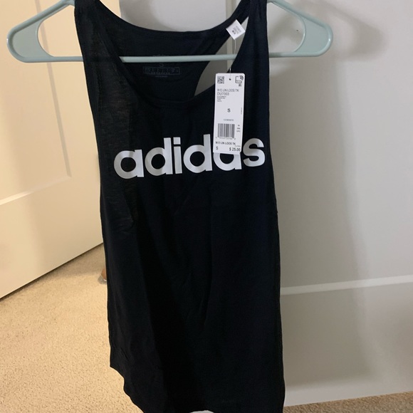 Black adidas tank.